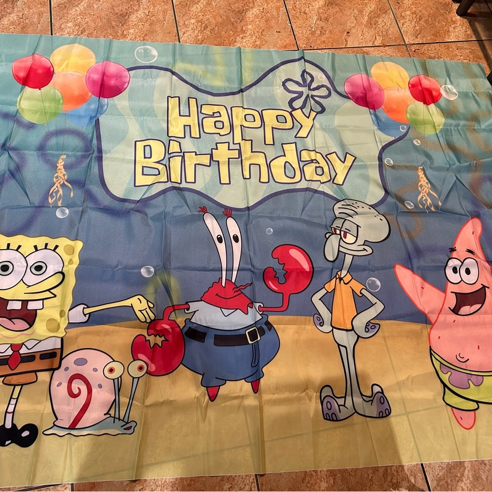 SpongeBob SquarePants Happy Birthday Party Banner